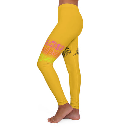 Women's Spandex Leggings: Writing Yellow