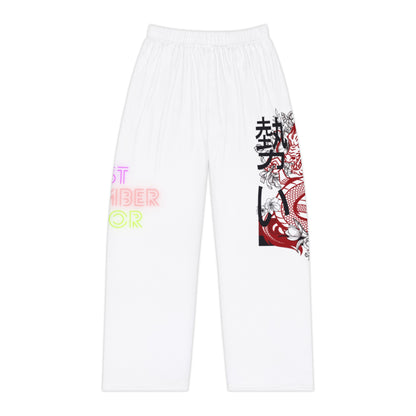 Women's Pajama Pants: Dragons White