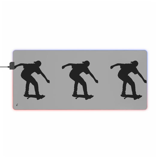 LED Gaming Mouse Pad: Skateboarding Lite Grey