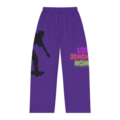 Pambabaeng Pajama Pants: Skateboarding Purple 