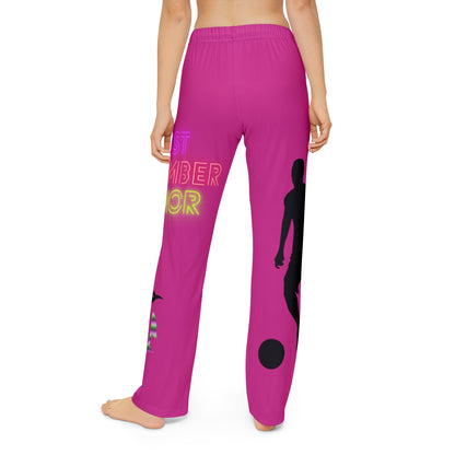 Kids Pajama Pants: Soccer Pink