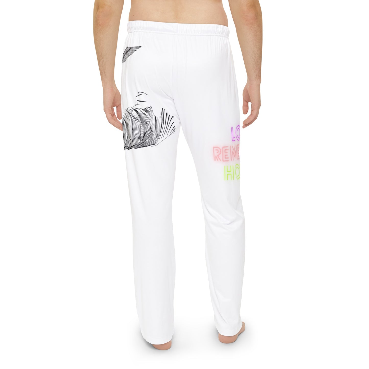 Men's Pajama Pants: Writing White