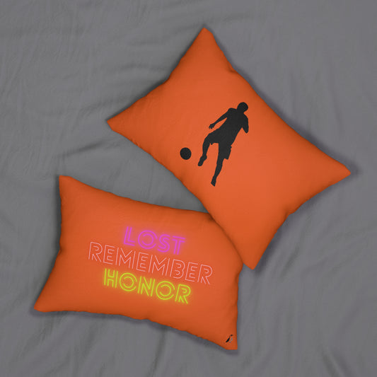 Spun Polyester Lumbar Pillow: Soccer Orange
