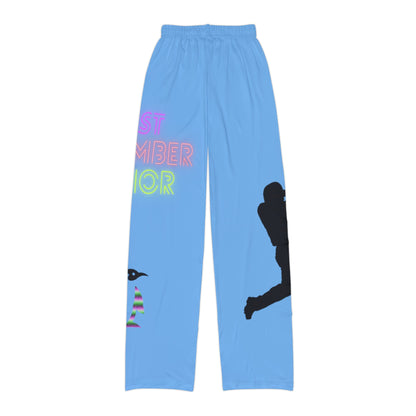 Kids Pajama Pants: Baseball Lite Blue