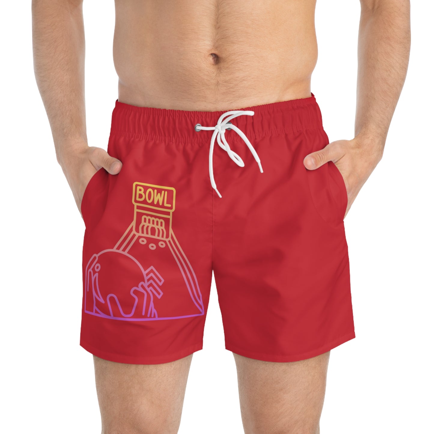 Swim Trunks: Bowling Dark Red