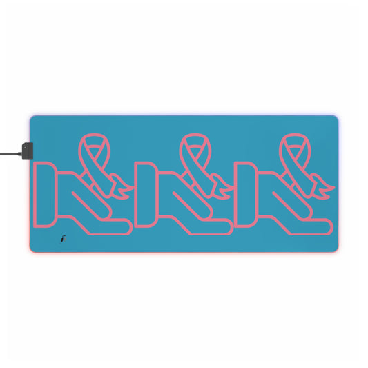LED Gaming Mouse Pad: Fight Cancer Turquoise