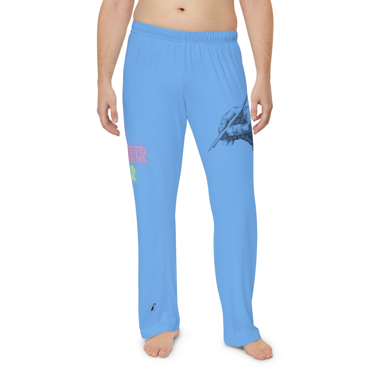 Men's Pajama Pants: Writing Lite Blue