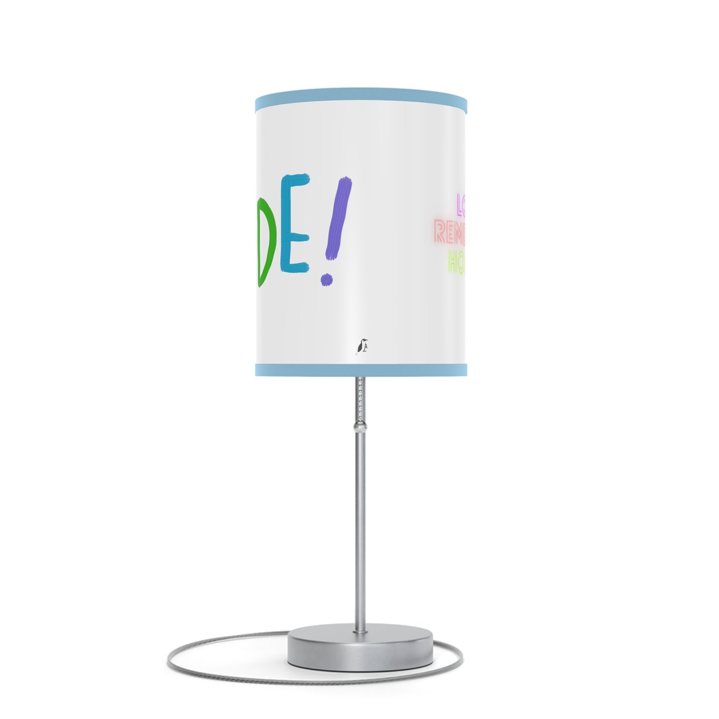 Lamp on a Stand, US|CA plug: LGBTQ Pride White 