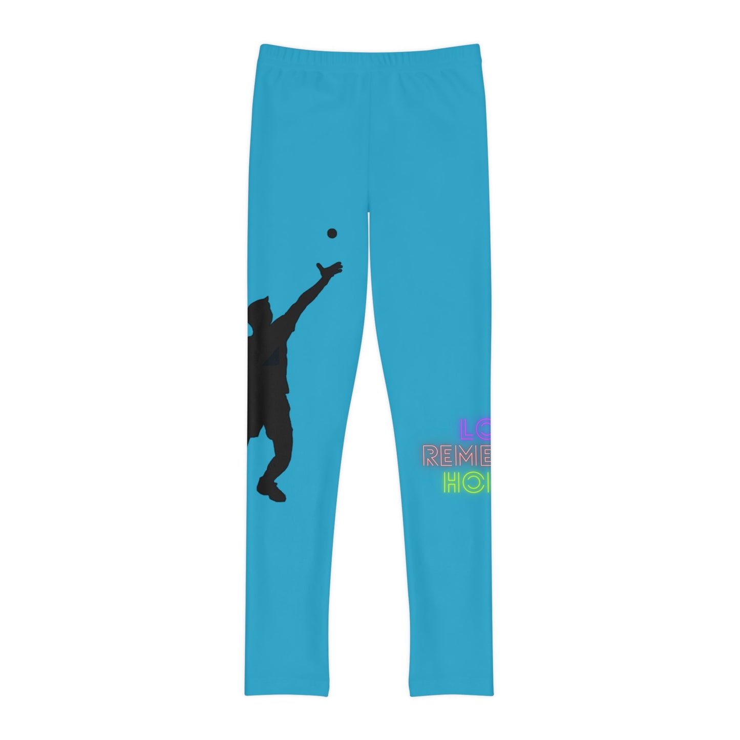 Youth Full-Length Leggings: Tennis Turquoise