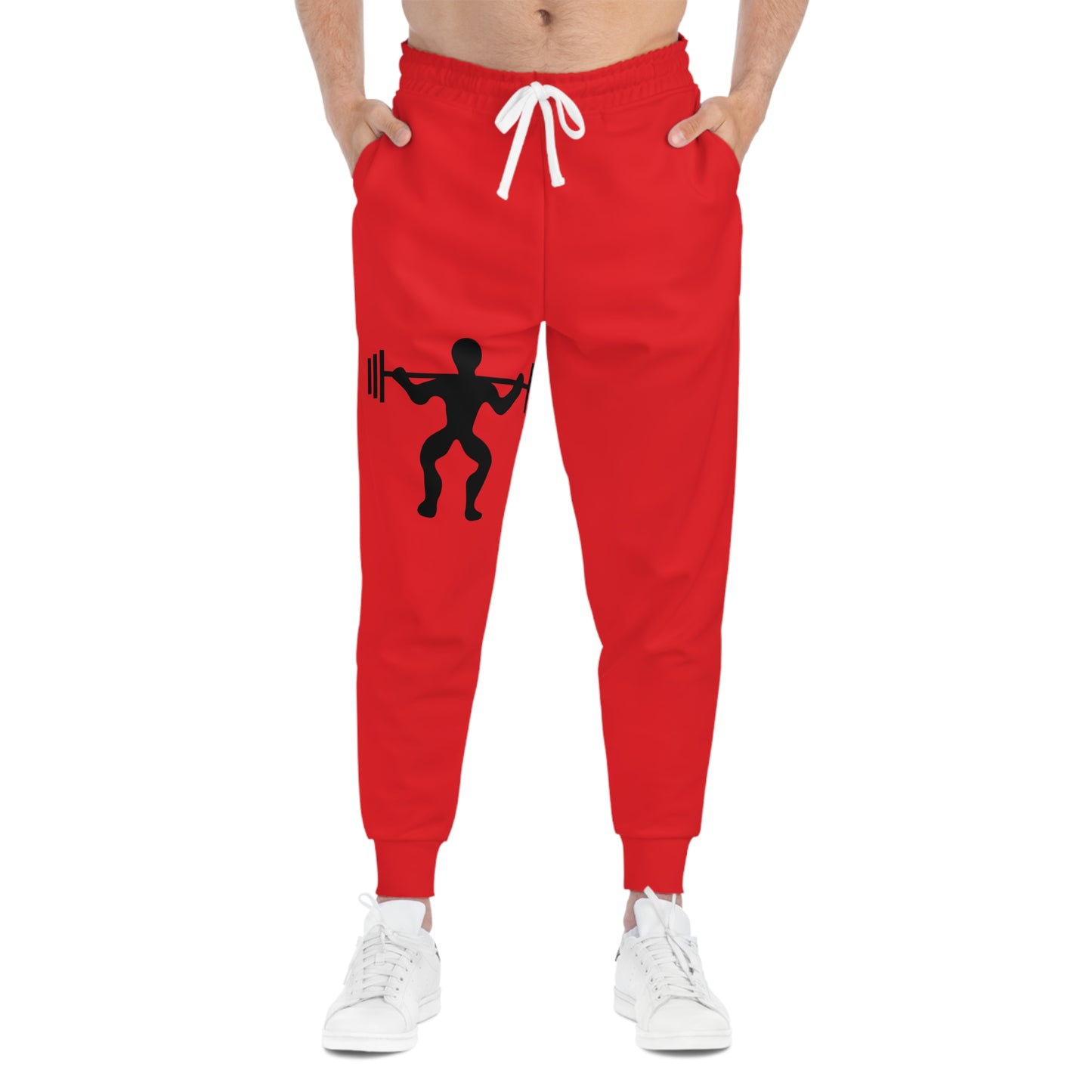 Athletic Joggers: Weightlifting Red