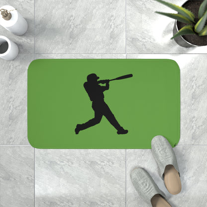 Memory Foam Bath Mat: Baseball Green