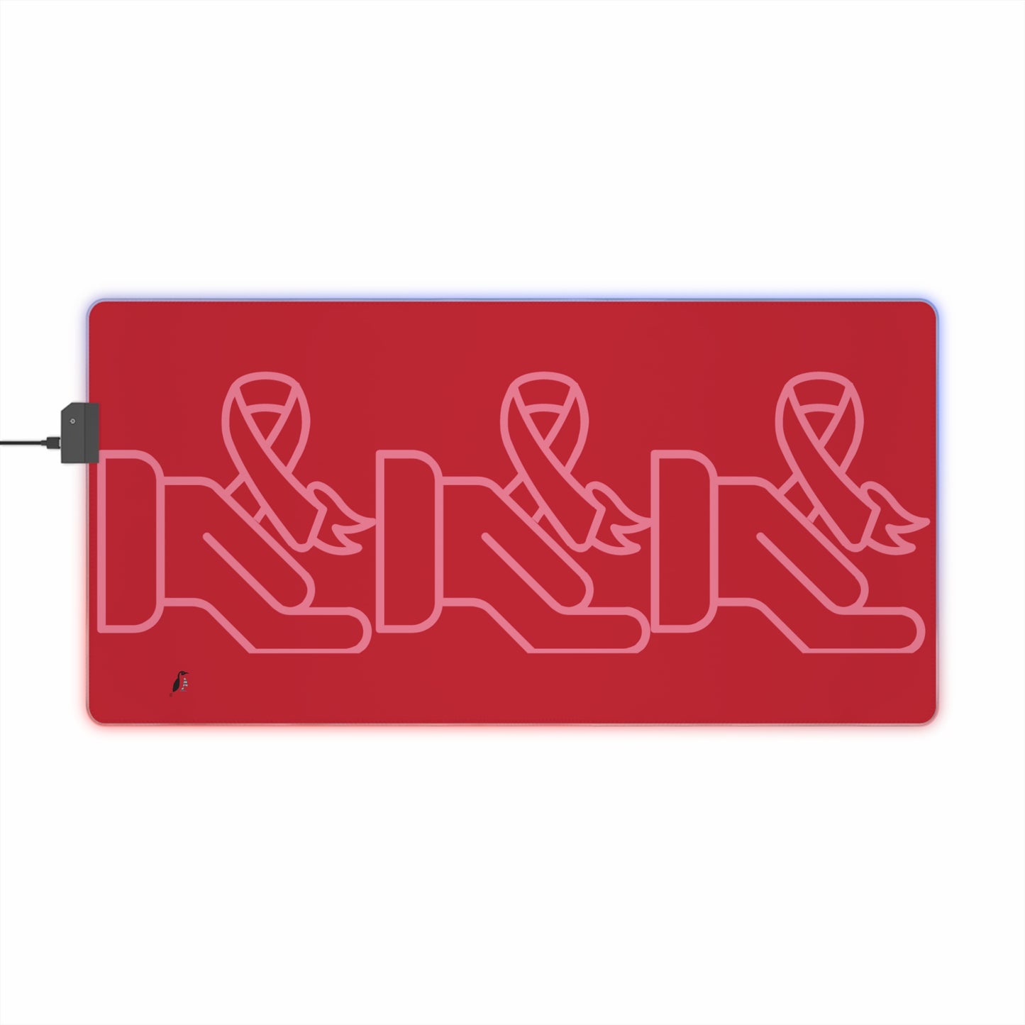 LED Gaming Mouse Pad: Fight Cancer Dark Red