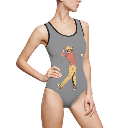 Women's Classic One-Piece Swimsuit: Golf Grey