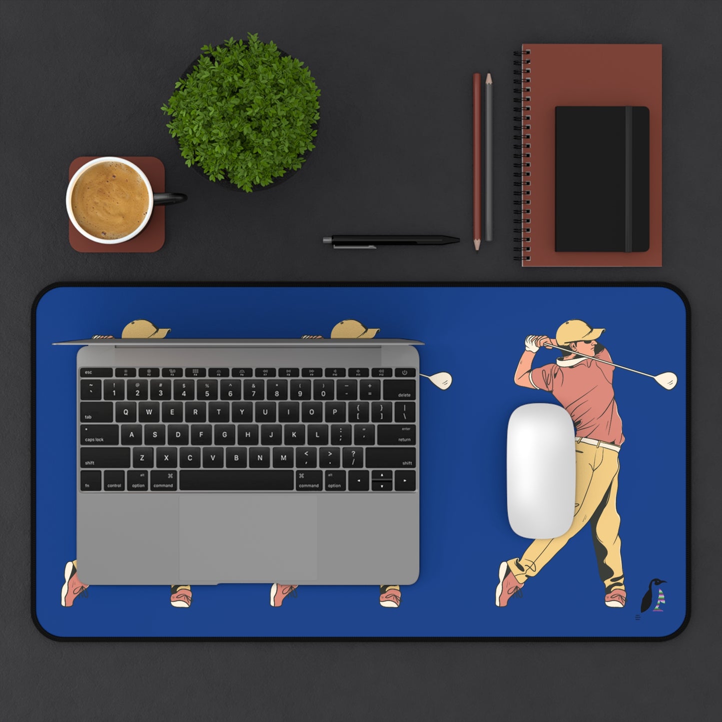 Desk Mat: Golf Dark Blue