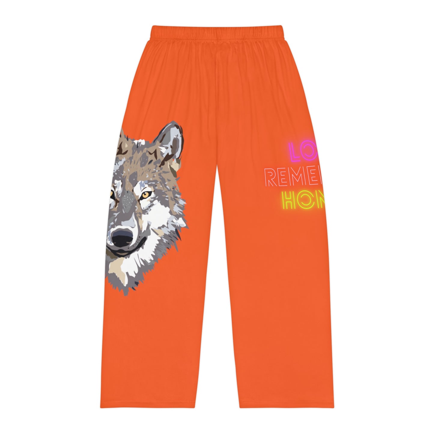 Men's Pajama Pants: Wolves Orange