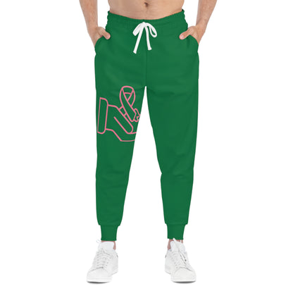 Athletic Joggers: Fight Cancer Dark Green