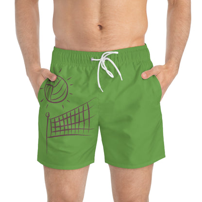 Swim Trunks: Volleyball Green