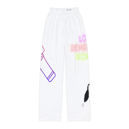 Kids Pajama Pants: Music White