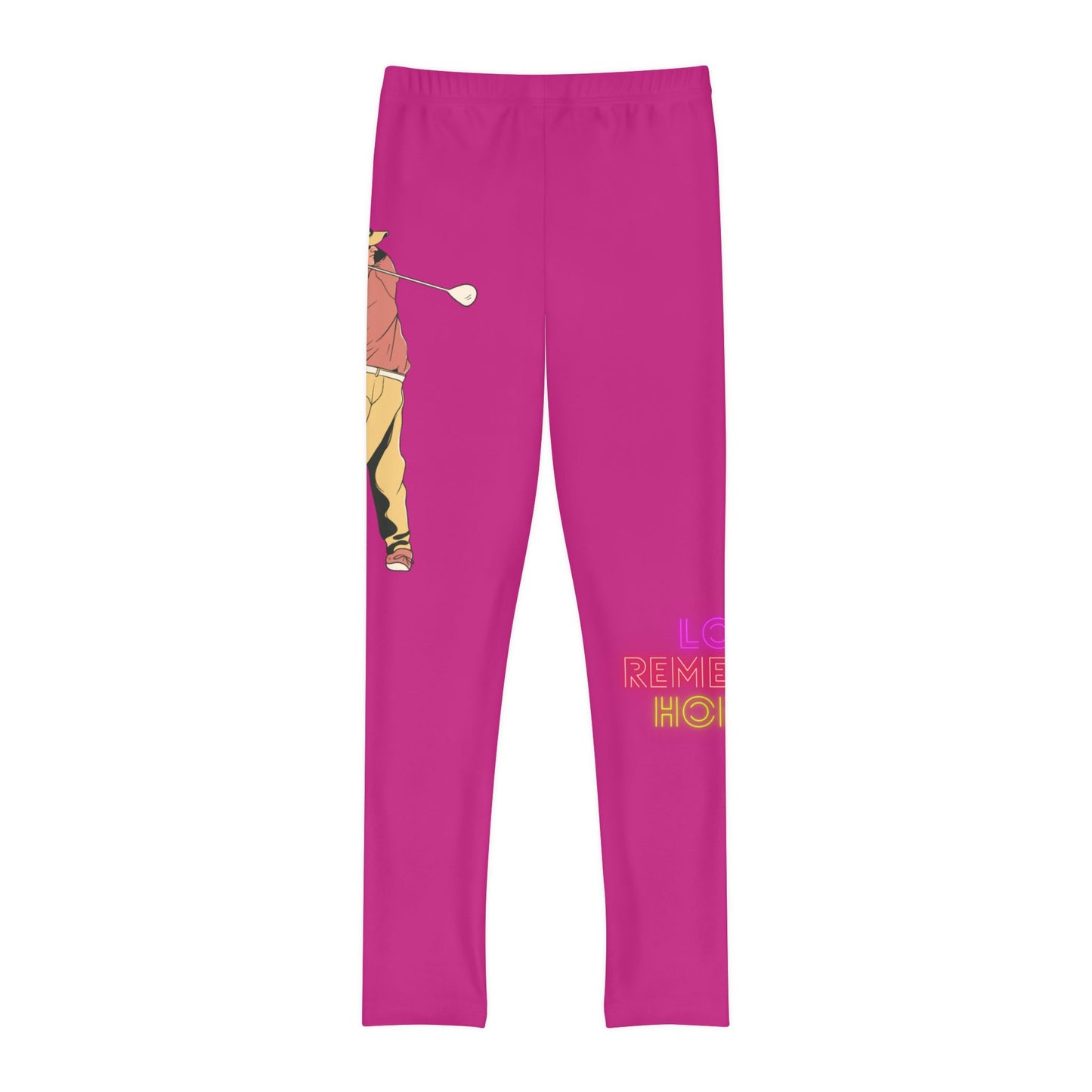 Youth Full-Length Leggings: Golf Pink