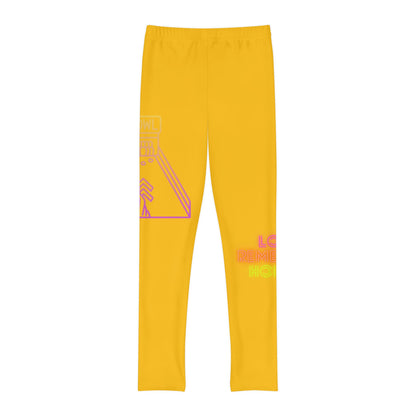 Youth Full-Length Leggings: Bowling Yellow