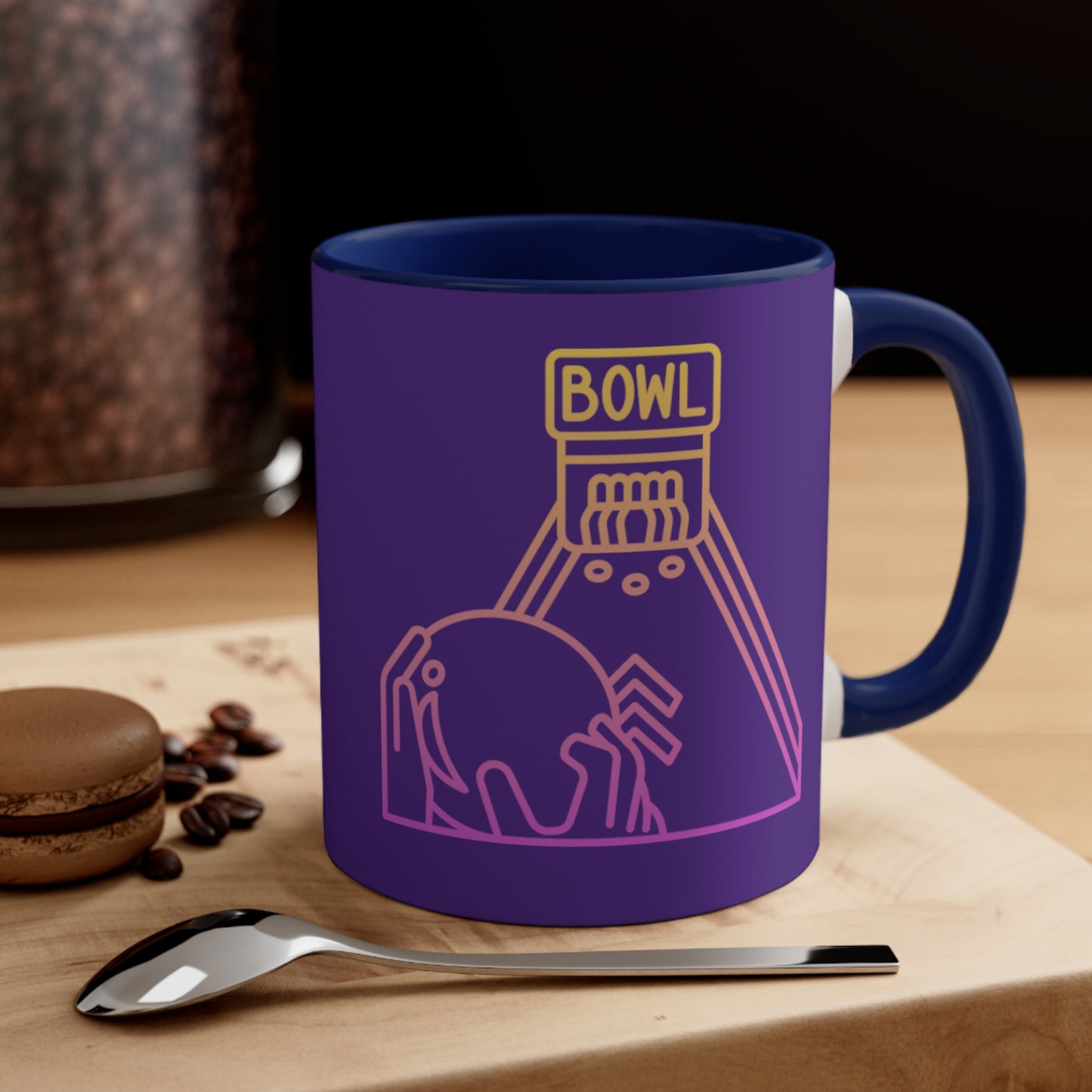 Accent Coffee Mug, 11oz: Bowling Purple
