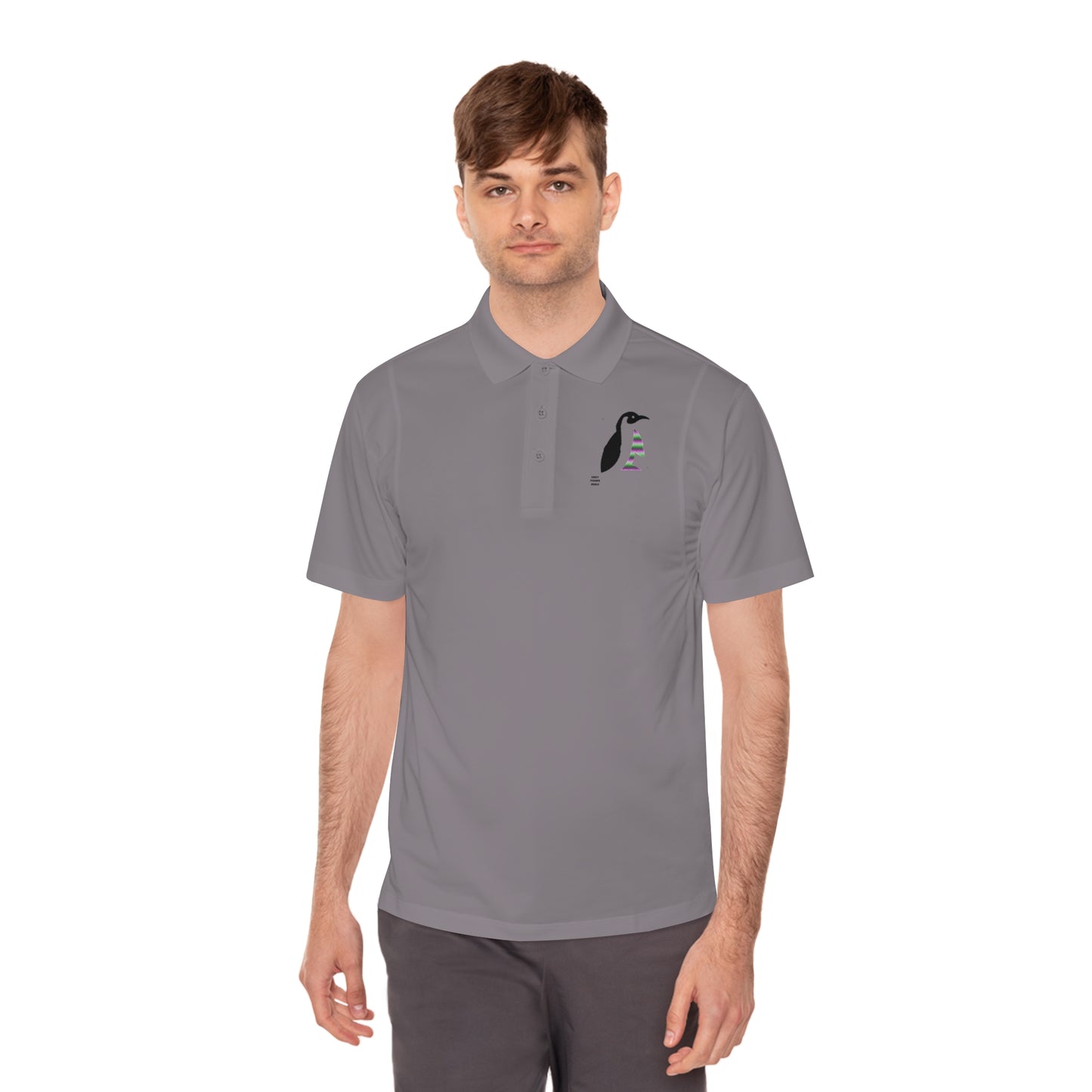 Men's Sport Polo Shirt: Crazy Penguin World Logo #1