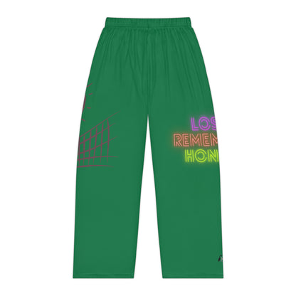 Pambabaeng Pajama Pants: Volleyball Dark Green 