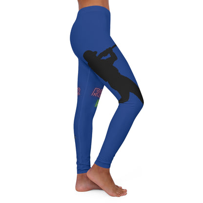 Women's Spandex Leggings: Baseball Dark Blue