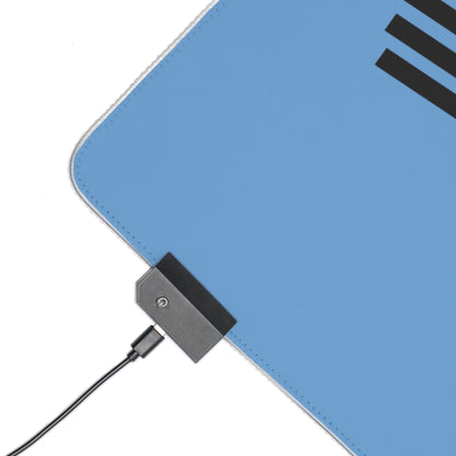 LED Gaming Mouse Pad: Weightlifting Lite Blue