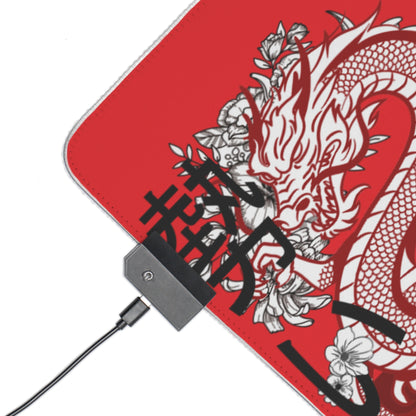 LED Gaming Mouse Pad: Dragons Red