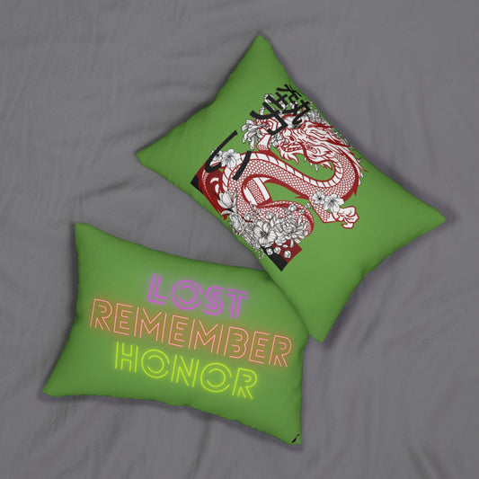 Spun Polyester Lumbar Pillow: Dragons Green