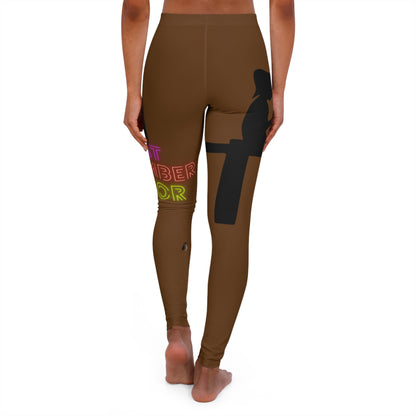 Women's Spandex Leggings: Fishing Brown