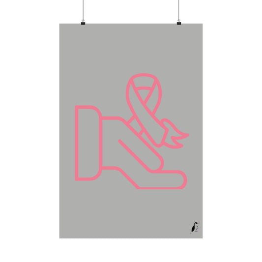 Premium Matte Vertical Posters: Fight Cancer Lite Grey