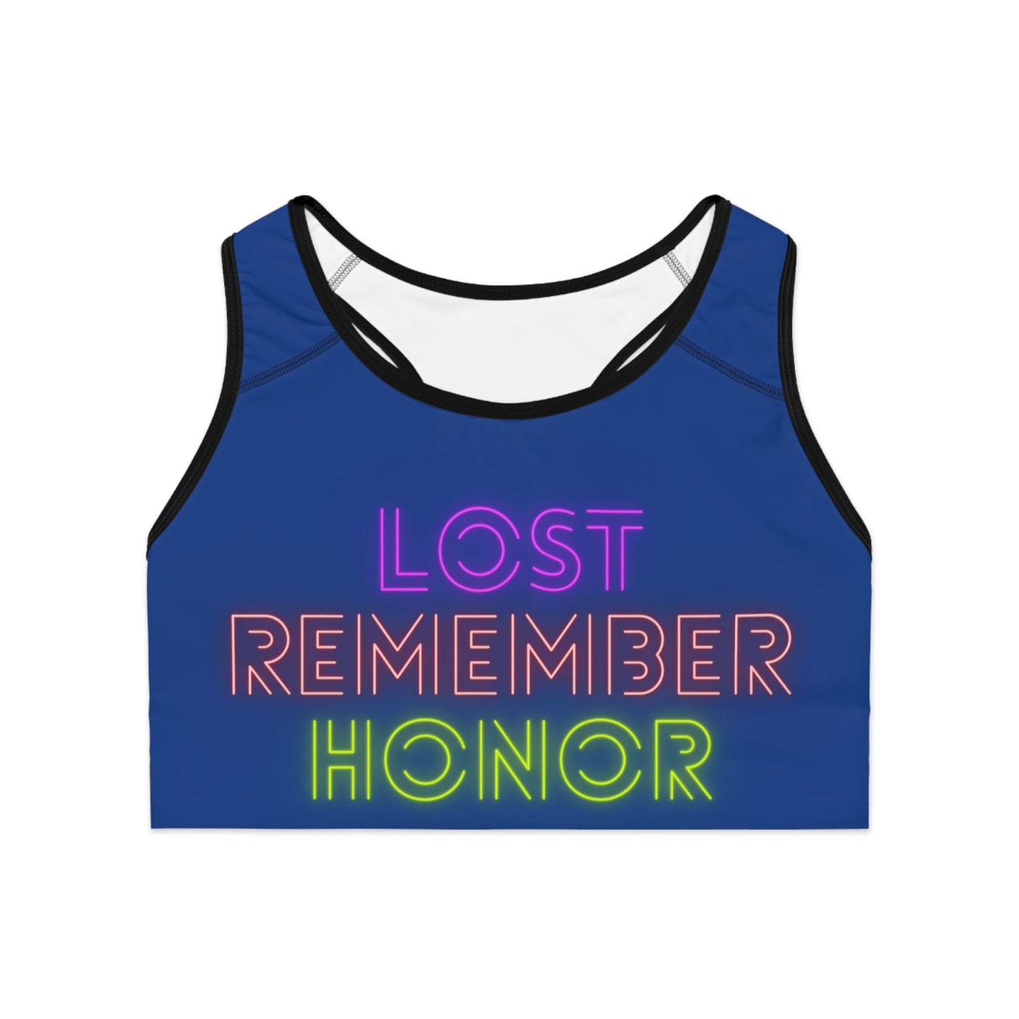 Sports Bra: Lost Remember Honor Dark Blue