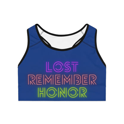 Sports Bra: Lost Remember Honor Dark Blue