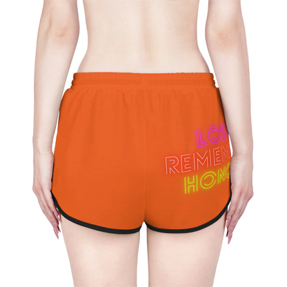 Women's Relaxed Shorts: Crazy Penguin World Logo Orange