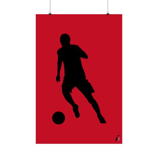 Premium Matte Vertical Posters: Soccer Dark Red