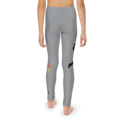 Youth Full-Length Leggings: Baseball Grey