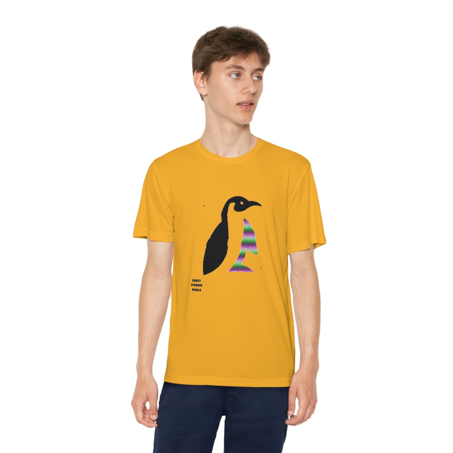 Youth Competitor Tee #1 : Crazy Penguin World Logo 