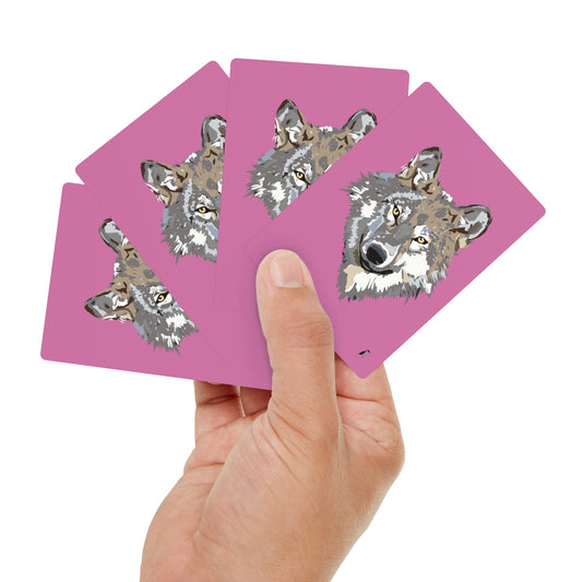 Poker Cards: Wolves Lite Pink