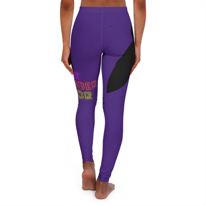 Women's Spandex Leggings: Crazy Penguin World Logo Purple