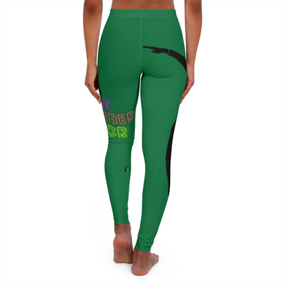 Women's Spandex Leggings: Dance Dark Green