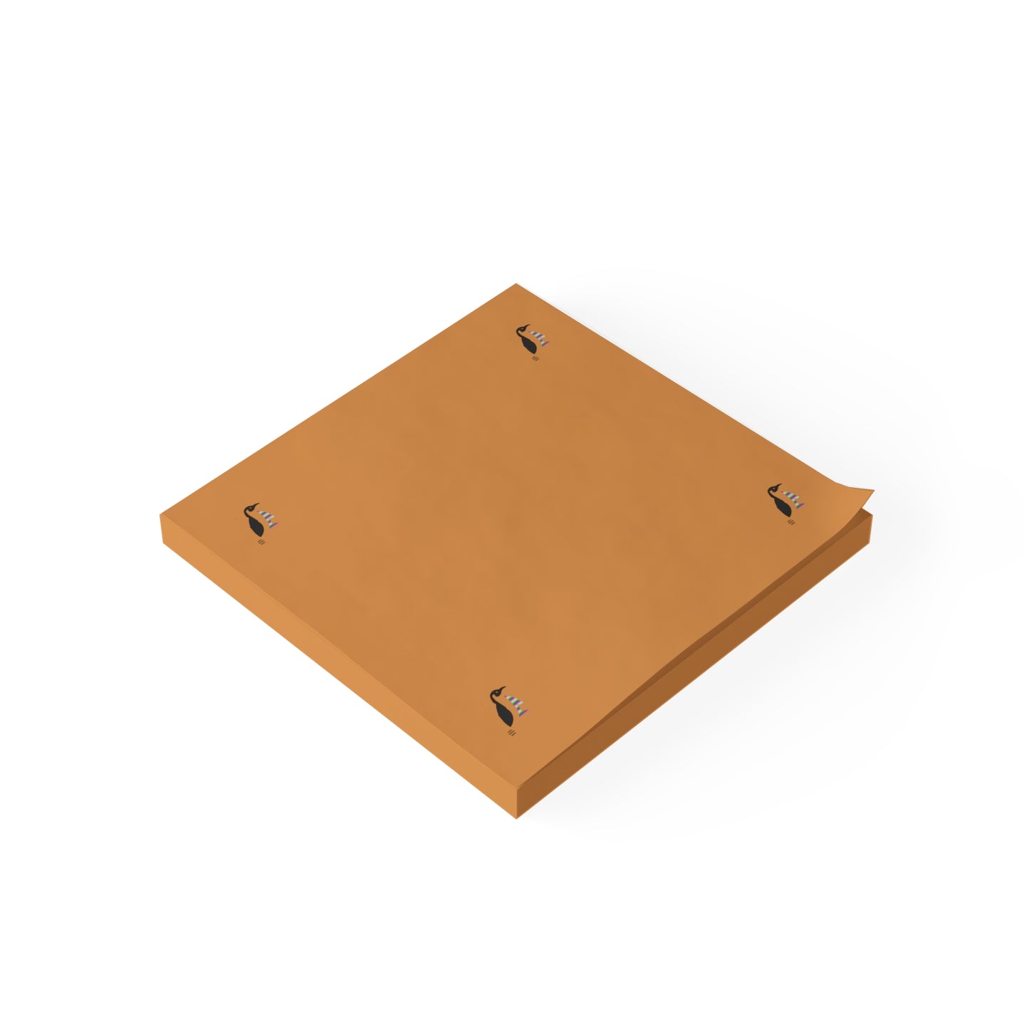 Post-it® Note Pads: Crazy Penguin World Logo Lite Brown