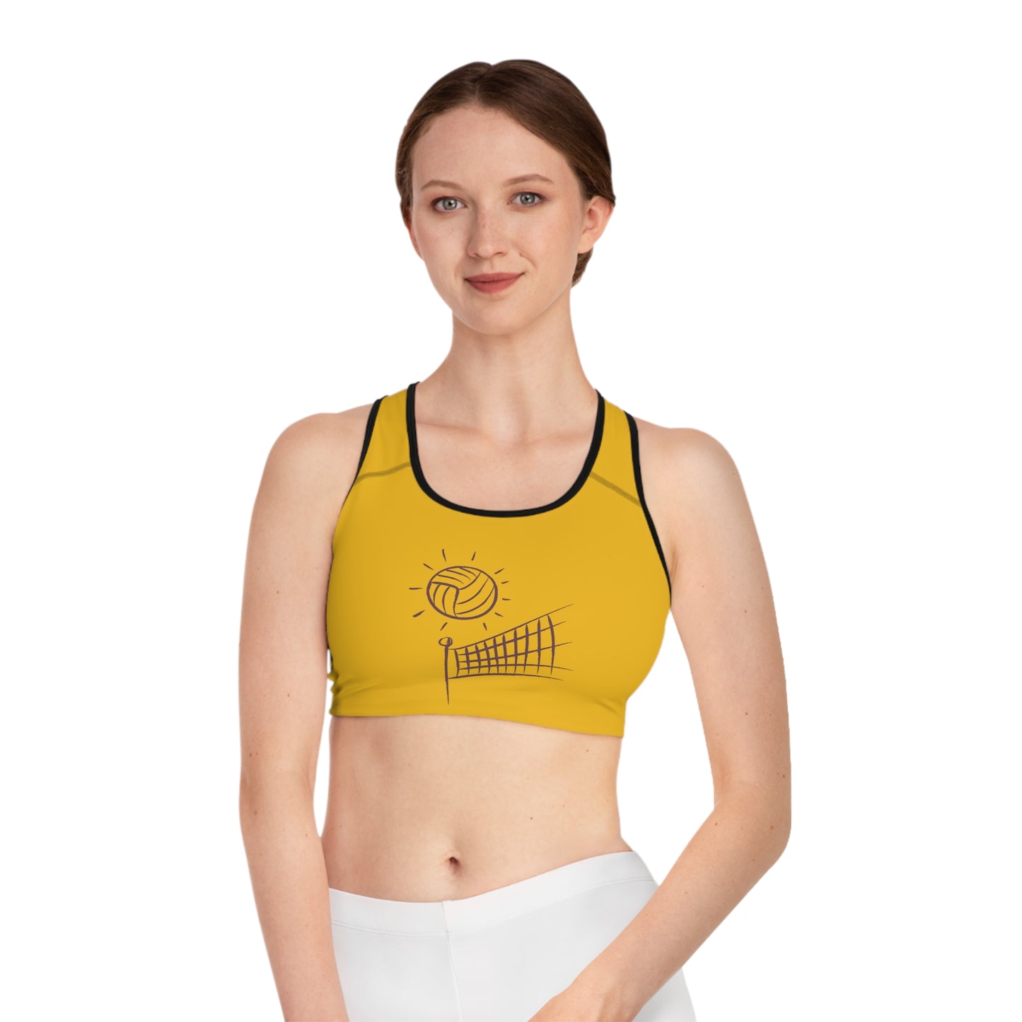 Sports Bra: Volleyball Yellow