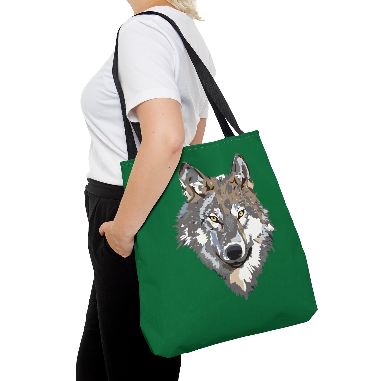 Tote Bag: Wolves Dark Green