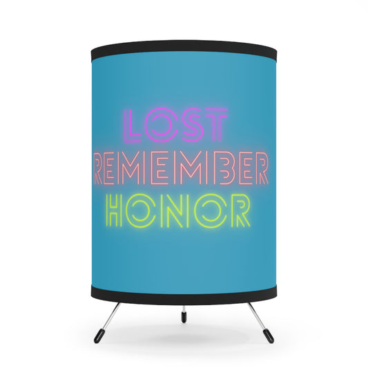 Tripod Lamp with High-Res Printed Shade, US\CA plug: Lost Remember Honor Turquoise