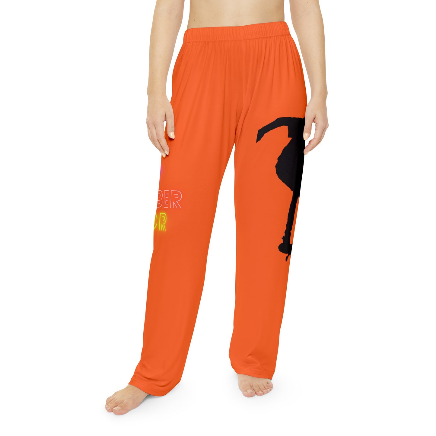 Pambabaeng Pajama Pants: Skateboarding Orange 