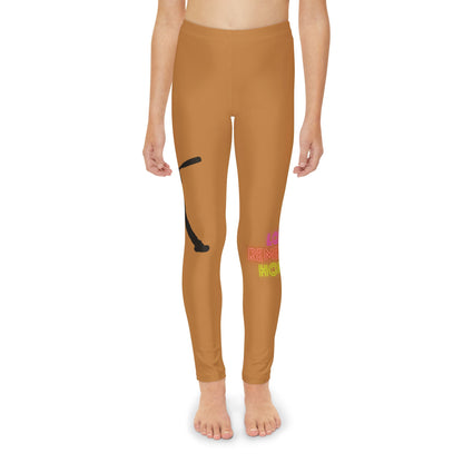 Youth Full-Length Leggings: Baseball Lite Brown