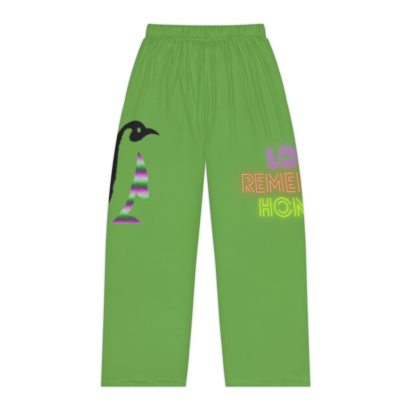 Women's Pajama Pants: Crazy Penguin World Logo Green