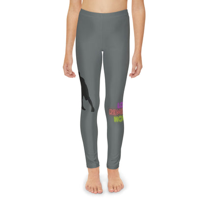 Youth Full-Length Leggings: Basketball Dark Grey